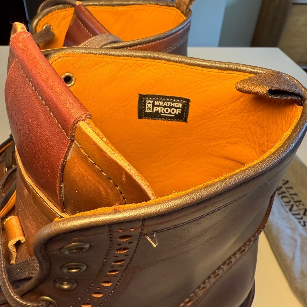 ALLEN EDMONDS - Chapman Weatherproof Wingtip Boot - Men’s Size 12 Wide - NWT - Picture 6 of 16